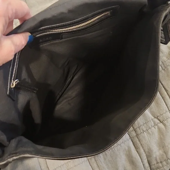 Hugo Boss Black and Tan Buttery Soft Leather Laptop Bag